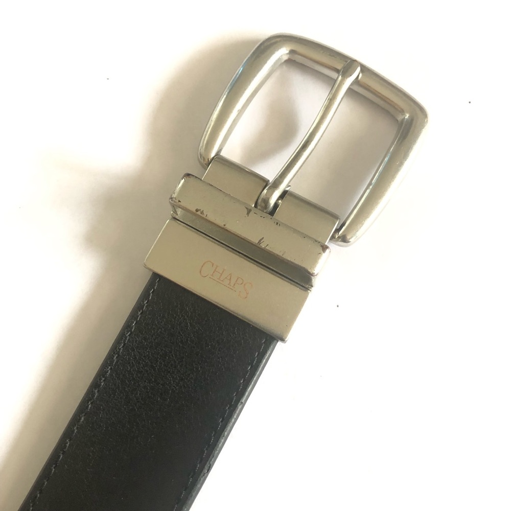 CHAPS Men’s Reversible Black Brown Leather Belt